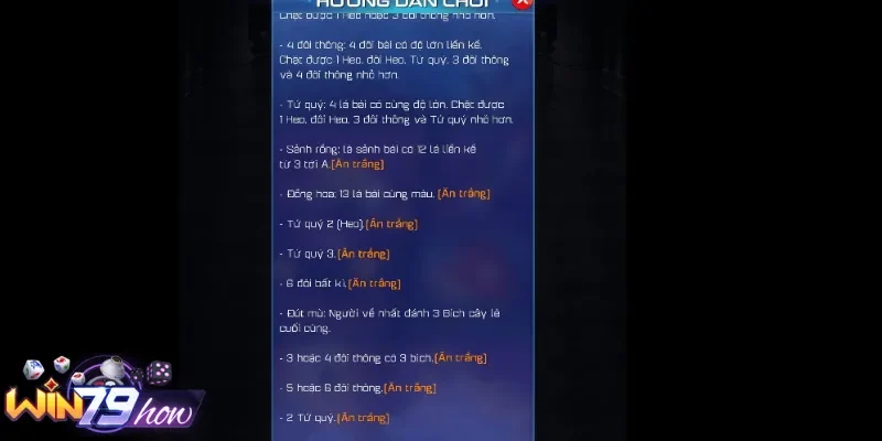 Tiến Lên Đếm Lá Win79 - Game Bài Sát Phạt Ăn Tiền Cực Gắt 3 Quy luật ăn trắng cần nhớ