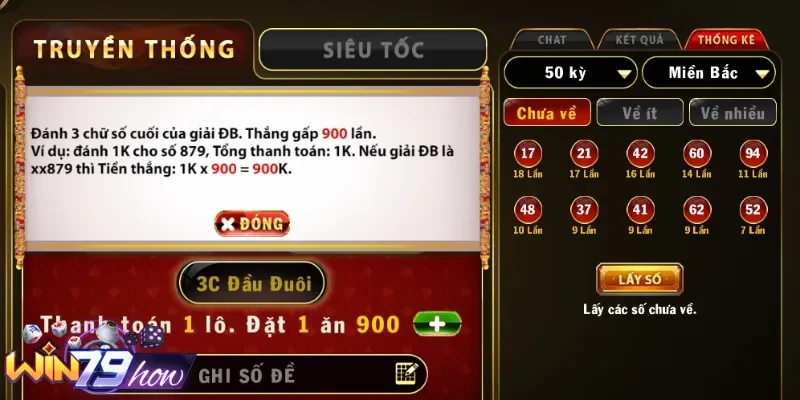 Cược 3 càng tại Win79